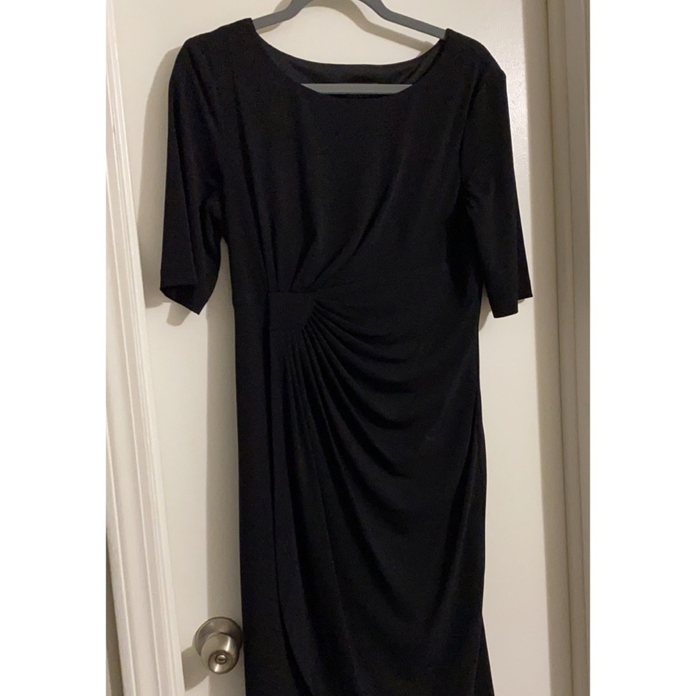 Black dress with cinched waist